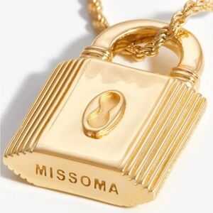 Missoma Axion Ridge 18k Gold Padlock Charm with Charm Clip